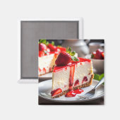 Aardbeien Cheesecake Magneet (Voorkant / Achterkant)