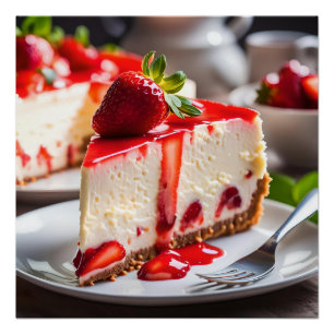 Aardbeien Cheesecake Perfect Poster