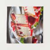 Aardbeien Cheesecake Wandkleed (Voorkant (horizontaal))