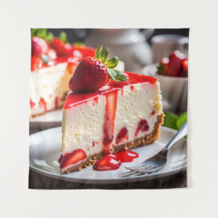 Aardbeien Cheesecake Wandkleed