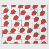 Aardbeien Chevron Strepen Cadeaupapier (Vlak)