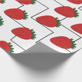 Aardbeien Chevron Strepen Cadeaupapier (Hoek)