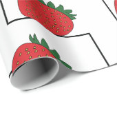 Aardbeien Chevron Strepen Cadeaupapier (Rol Hoek)