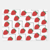 Aardbeien Chevron Strepen Inpakpapier Vel (Voorkant)