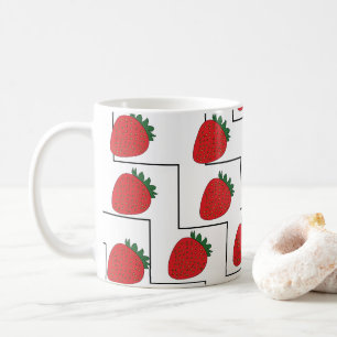 Aardbeien Chevron Strepen Koffiemok