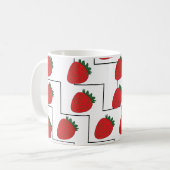 Aardbeien Chevron Strepen Koffiemok (Voorkant links)