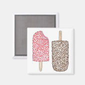 Aardbeien Chocolade Ice Cream Popsicles Kitchen Magneet (Voorkant / Achterkant)