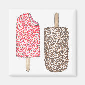 Aardbeien Chocolade Ice Cream Popsicles Kitchen Magneet (Voorkant)