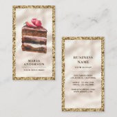 Aardbeien Chocolate Cake Slice Pastry Chef Bakery Visitekaartje (Voorkant / Achterkant)