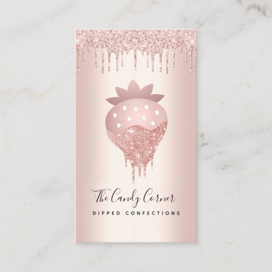 Aardbeien Chocolate Confection Roos Gold Drives Visitekaartje (Voorkant)