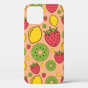 Aardbeien, citroenen en kiwi-vruchten, achtergrond Case-Mate iPhone case