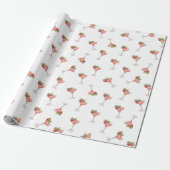 Aardbeien Cocktail Dranken Bruidsfeest Cadeaupapier (Uitgerold)