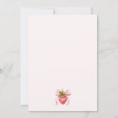 Aardbeien Coquette Baby Shower Uitnodiging (Achterkant)