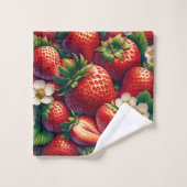 Aardbeien Cottagecore Bad Handdoek (Wasdoekje)