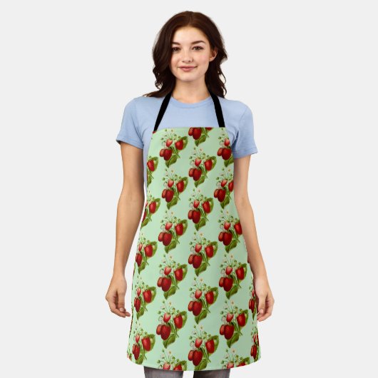 Aardbeien Country Keuken Schort (Gedragen)