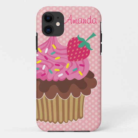 Aardbeien Cupcake Aangepaste iPhone 5 Case-Mate Ho Case (Achterkant)
