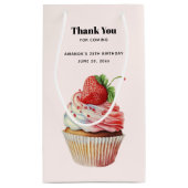 Aardbeien Cupcake Zoete Dessert Dank Je Klein Cadeauzakje (Achterkant)