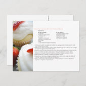 Aardbeien Cupcakes Recipe Card Briefkaart (Voorkant / Achterkant)