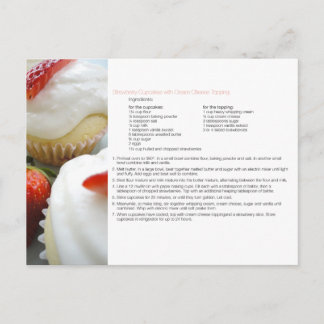 Aardbeien Cupcakes Recipe Card Briefkaart