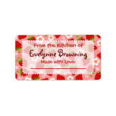 Aardbeien Custom Inblikken / Jar Labels (Voorkant)