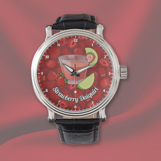 Aardbeien Daiquiri Cocktail Horloge (Creator heeft geüpload)