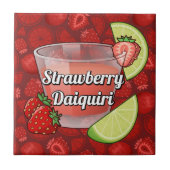 Aardbeien Daiquiri Cocktail Tegeltje (Voorkant)
