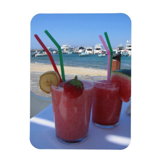 Aardbeien Daiquiris op Mykonos - foto magneet (Verticaal)