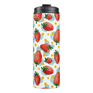 Aardbeien & Daisies Thermal Tumbler Thermosbeker