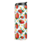 Aardbeien & Daisies Thermal Tumbler Thermosbeker (Gedraaid links)