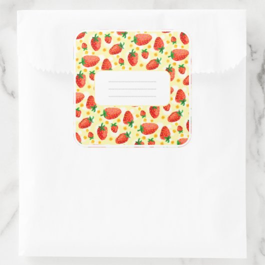 Aardbeien & Daisies Waterverf Sticker (Tas)