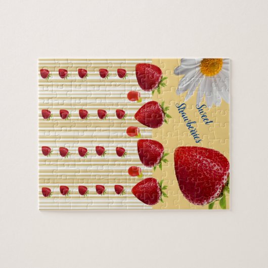 aardbeien Daisy Jigzaag Puzzle Daisy Legpuzzel (Horizontaal)