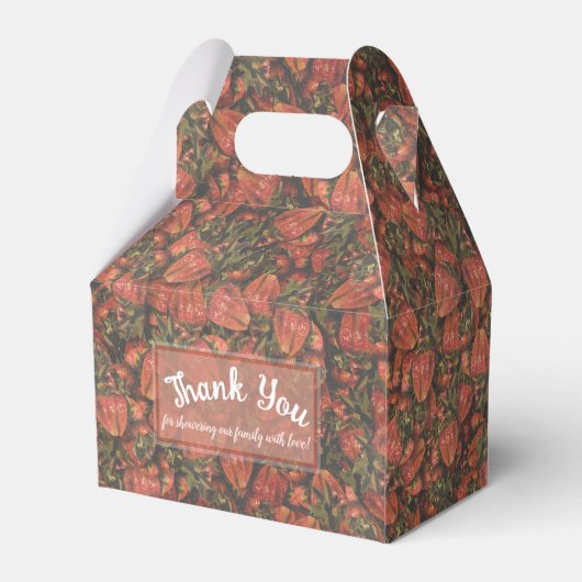 Aardbeien Dank u Baby shower Favor Box Bedankdoosjes (Achterkant)