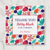 Aardbeien Dank u Berry Veel Baby shower Bedankjes Labels (Voorkant)