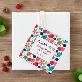 Aardbeien Dank u Berry Veel Baby shower Bedankjes Labels