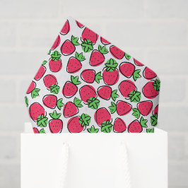 Aardbeien Decoupage Papier, Zomerfruit Tissuepapier