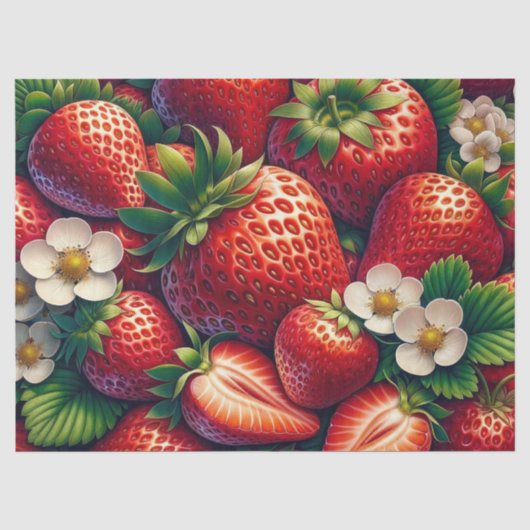 Aardbeien Decoupage  Tissuepapier (Voorkant)
