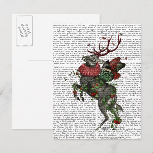 Aardbeien Deer Briefkaart (Voorkant / Achterkant)