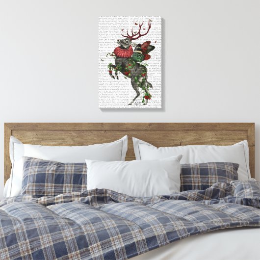 Aardbeien Deer Canvas Afdruk (Insitu (Slaapkamer))