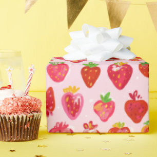 Aardbeien Delight Patroon Cadeaupapier
