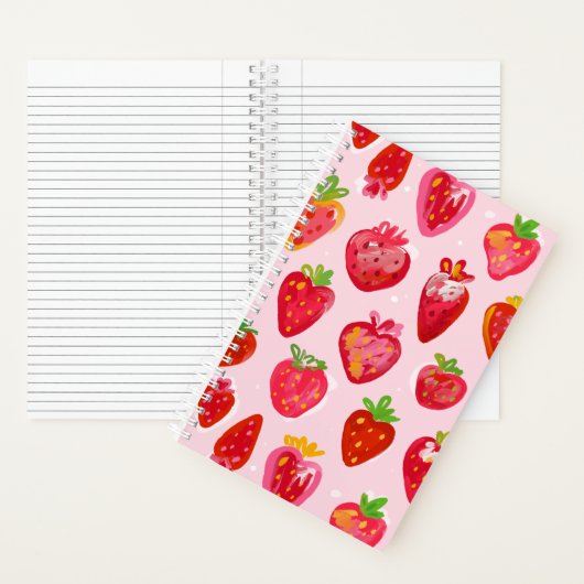 Aardbeien Delight Patroon Notitieboek (Binnen)