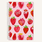 Aardbeien Delight Patroon Notitieboek (Voorkant)