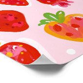Aardbeien Delight Patroon Poster (Hoek)
