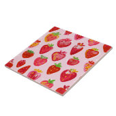 Aardbeien Delight Patroon Tegeltje (Zijkant)