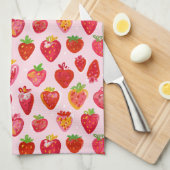 Aardbeien Delight Patroon Theedoek (Quarter Fold)