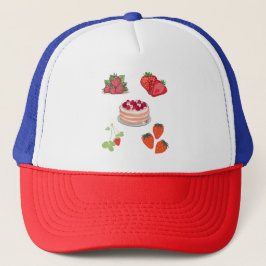 Aardbeien Delights – Mooie Illustratie van Bessen Trucker Pet