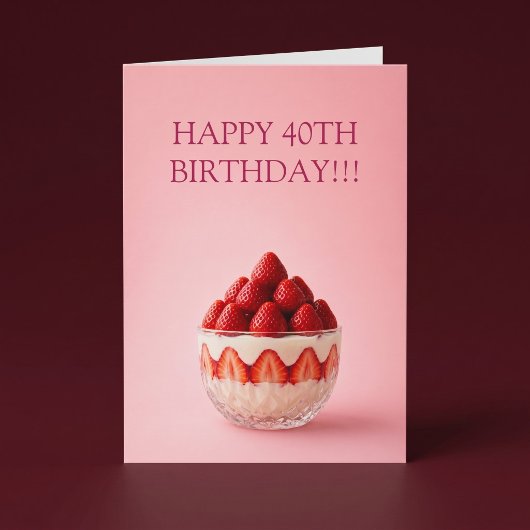 Aardbeien Dessert Verjaardag Kaart
