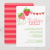 Aardbeien die Roze en Groene Dagen bundelen Kaart (Voorkant / Achterkant)