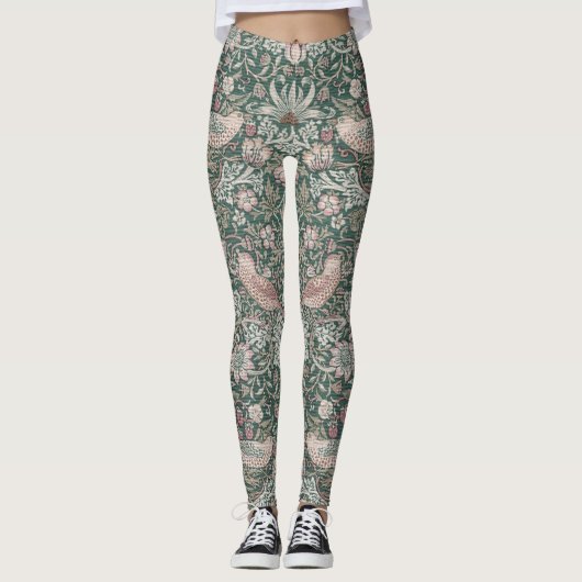 Aardbeien Diep, William Morris Leggings (Voorkant)