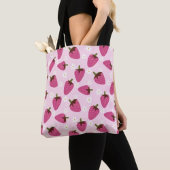 Aardbeien Disies Floral Pattern Girly Pink Tote Bag