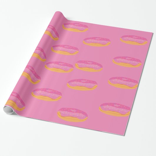 Aardbeien Donuts Sweet Cadeaupapier (Uitgerold)
